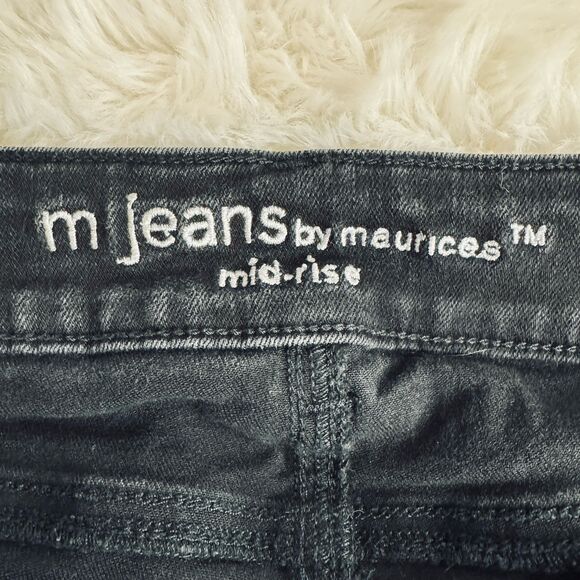 Maurices M Jeans Mid Rise Womens L Short Black Denim Stretch Measures 32 x 26 - Picture 3 of 8